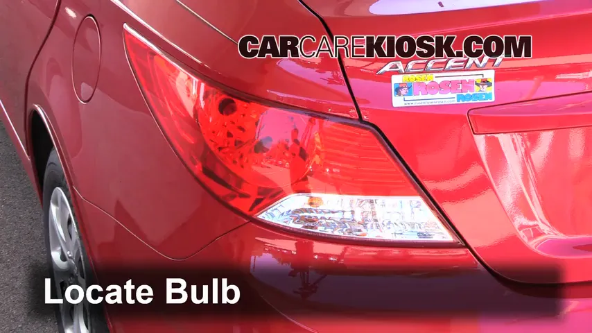 2013 Hyundai Accent GLS 1.6L 4 Cyl. Lights Tail Light (replace bulb)